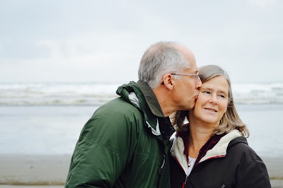 An older couple by the sea